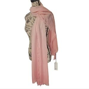 Nardi & Tagliaferri pink Modal ombre fringe wrap scarf made in Italy. 76…
